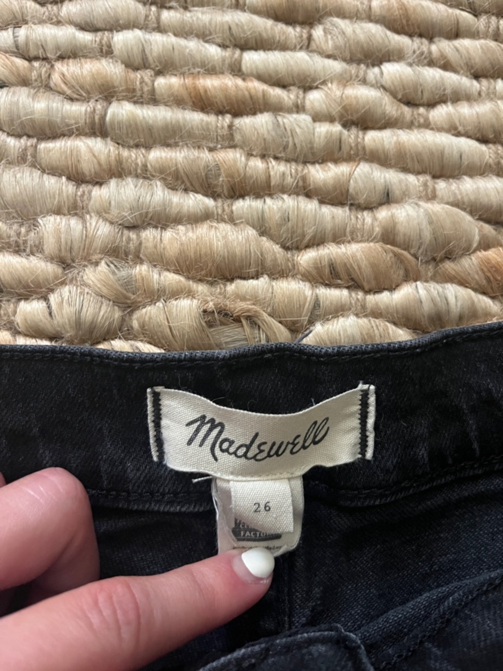 Madewell Black Denim Patch-Pocket Shorts - Picture 3 of 3